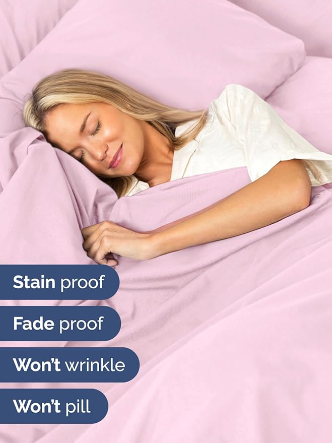 Extra Deep Split King Sheet Set - 7 Piece Breathable & Cooling Sheets - Hotel Luxury Bed Sheets Set - Easy Fit - Soft, Wrinkle Free & Comfy Sheets Set - Light Pink Sheet Set with Extra Deep Pockets