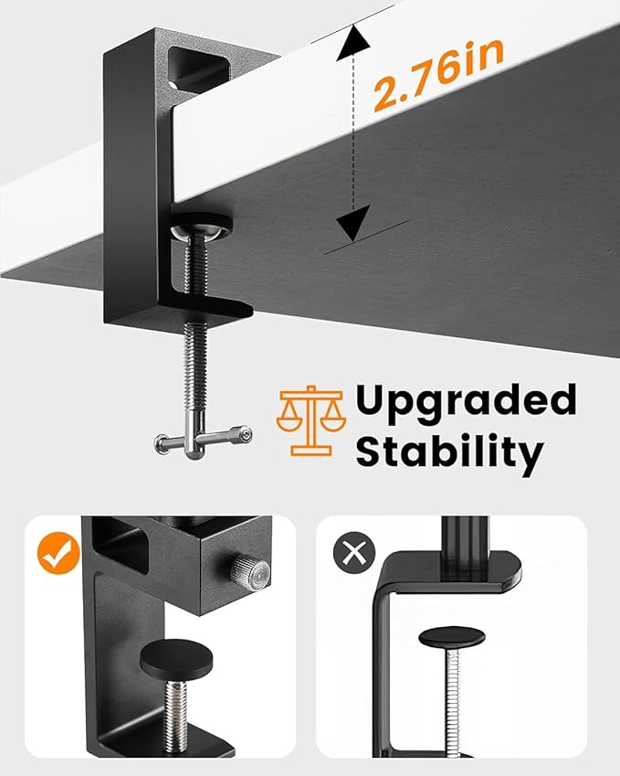 1200LM Desk Lamp with Clamp, Eye Care Desk Lights for Home Office with USB Charging Ports, Flexible Ring Light with Swing Arm for Video Conference Zoom Streaming