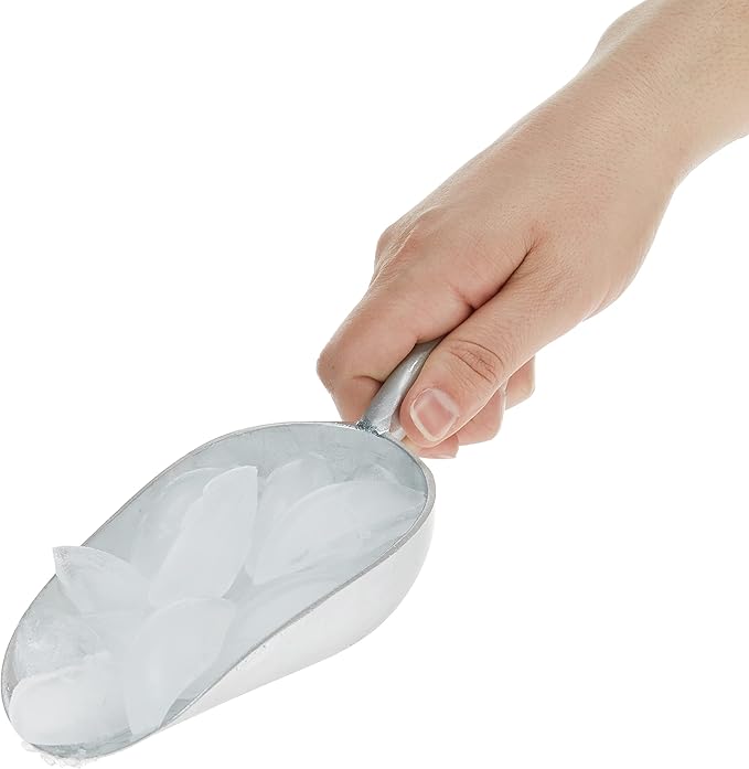 True Ice Scoop, Aluminum Ice Scoop for Cocktails, Bar Tools, Kitchen Tools, Serving Tools, 6 Ounce Metal Scoop, Set of 1