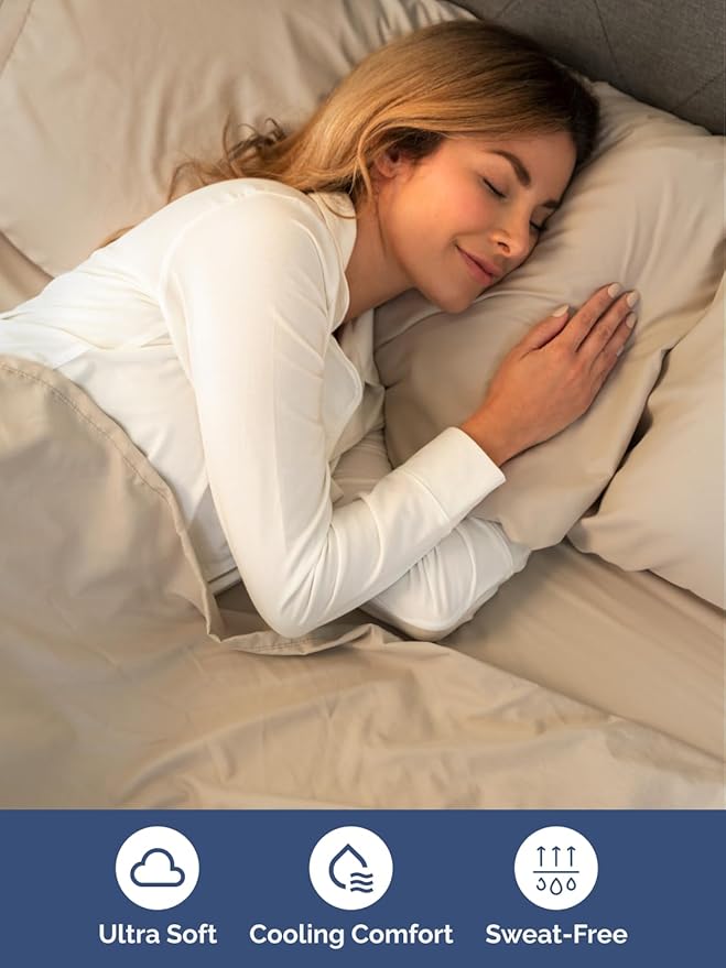 Extra Deep Queen Sheet Set - 6 Piece Breathable and Cooling Sheets - Hotel Luxury Bed Sheets Set - Easy & Secure Fit - Soft, Wrinkle Free and Comfy Sheets Set - Cream Sheet Set with Extra Deep Pockets