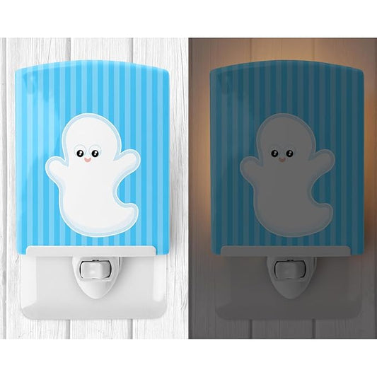 Caroline's Treasures BB8792CNL Halloween Ghost Ceramic Night Light Compact, UL-Certified, Ideal for Bedroom, Bathroom, Nursery, Hallway, Kitchen, 6x4x3, Multicolor
