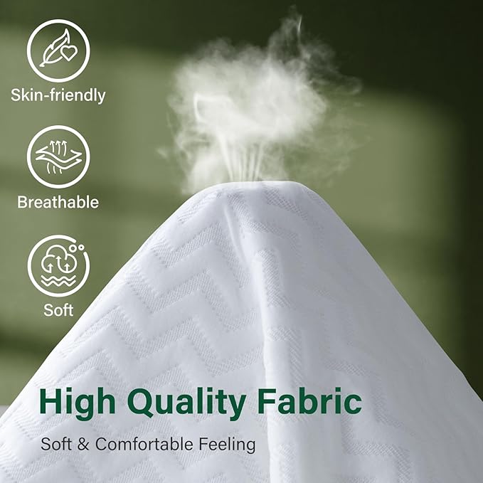 Firm Queen Size Mattress Topper, 3 Inch High Density Support Memory Foam with Washable Deep Protector, Bed Topper with Ventilated Design, Enhanced Support for Back Pain&Pressure Relief, CertiPUR-US
