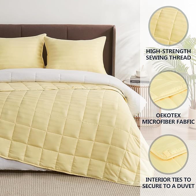 Weighted Blanket,5lbs Heavy Weighted Blanket 36"x48" Breathable Cooling Blanket, Summer Blankets Ultra Soft Comfort Blanket with Glass Beads for All-Season (Yellow)