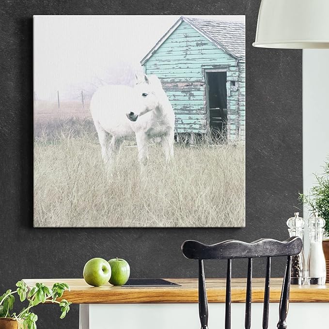 Canvas Prints Wall Art Animals Painting for Wall Décor, High Key Horse I Wall Art, Ready to Hang, 32'' x 32''