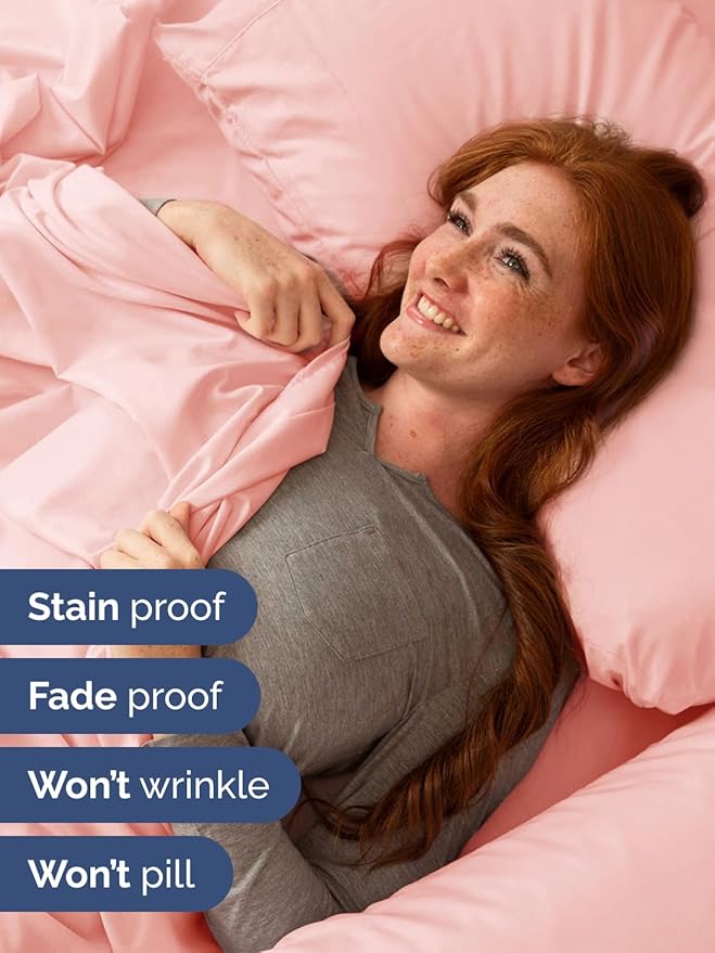 Extra Deep King Sheet Set - 6 Piece Breathable & Cooling Sheets - Hotel Luxury Bed Sheets Set - Easy & Secure Fit - Soft, Wrinkle Free & Comfy Sheets Set - Baby Pink Sheet Set with Extra Deep Pockets