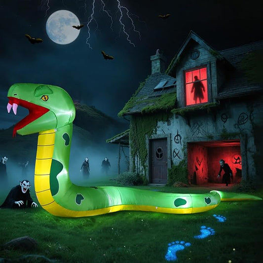 13FT Halloween Inflatable Blow Up Decorations, Giant Snake, Built-in LEDs for Holiday Party, Garden, Lawn, Yard, Patio Décor