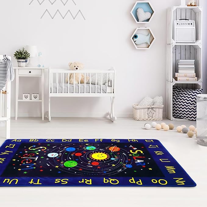 Kids Rug 3x5 Rug Baby Floor Mat Kids Educational Rug Area Rug for Learning Alphabet Play Mats for Babies and Toddlers Nursery Rug Kids Room Rugs for Bedroom Carpet