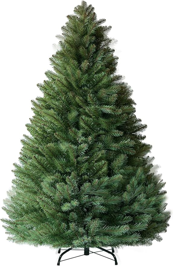 CASA CLAUSI 6ft Artificial Christmas Tree Premium Pine Xmas Tree with 1000 Branch Tip, 1 Minute Christmas Tree Unlit Realistic Holiday Party Décor for Home Office, Foldable Stand, Easy Assembly