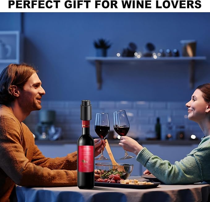 Wine Bottle Stoppers,2-in-1 Vacuum Wine Stopper,Reusable Wine Savers, Wine Preserver Vacuum Pump Corks Keep Wine Really Fresh, Best Gift for Wine Lovers for Christmas Gifts (2Pack)