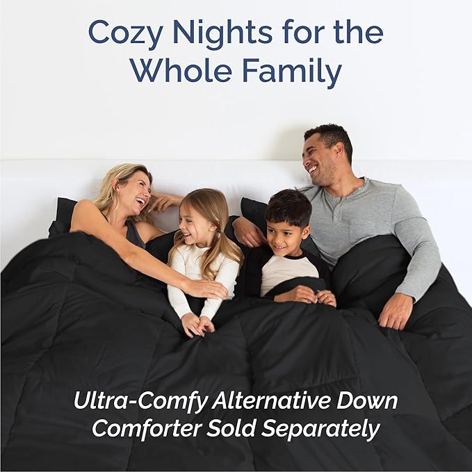 CGK Linens Queen 6 Piece Sheet Set - Cooling Sheets for Hot Sleepers - Hotel Luxury Bedding Set with 8-16 Inch Deep Pockets - 1 Flat & 1 Fitted & 4 Pillowcases - Soft, Easy Care & Wrinkle Free - Black