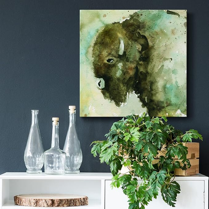 Cute Animals Artwork Abstract Colorful Painting Wall Art on Canvas, On Guard Wall Art, Ready to Hang, 10'' x 10''