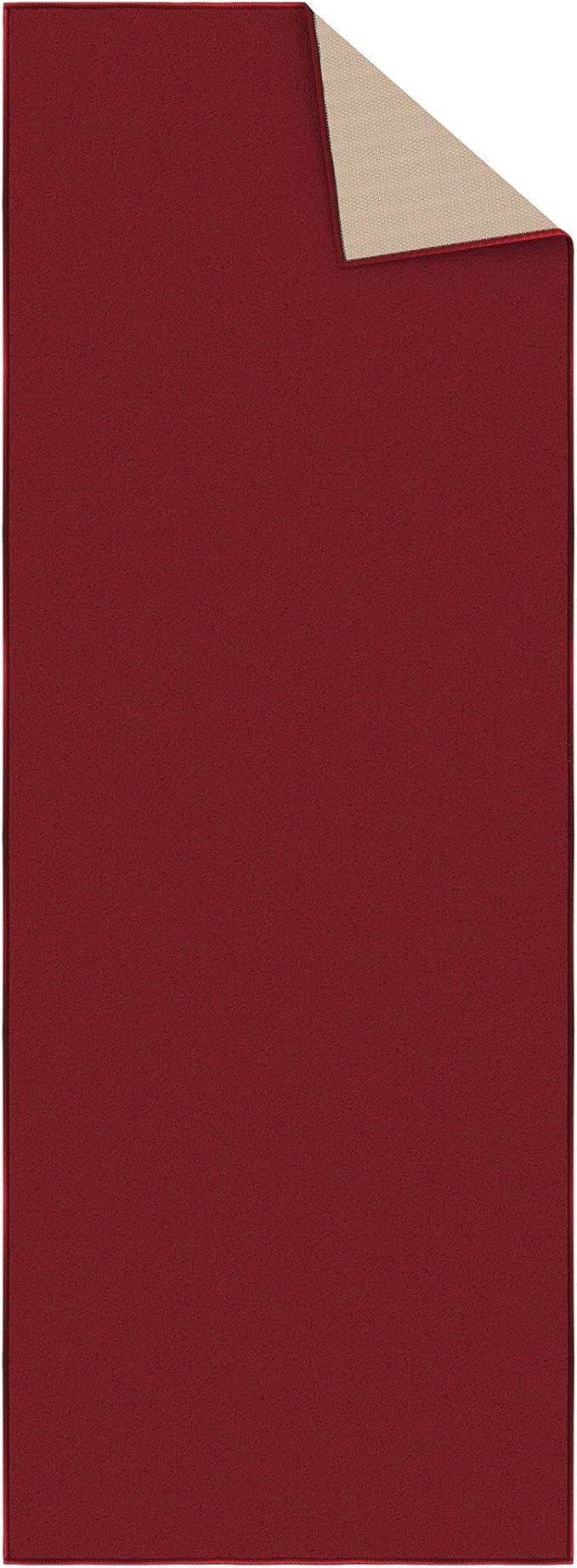 Machine Washable Modern Solid Design Non-Slip Rubberback 2x6 Traditional Runner Rug for Hallway, Kitchen, Bedroom, Living Room, 2'2" x 6', Red