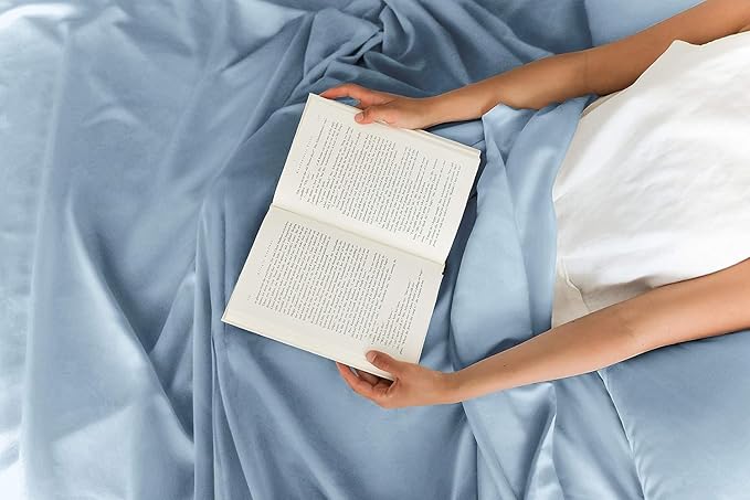 CGK Linens Twin XL 4 Piece Sheet Set - Cooling Sheets for Hot Sleepers - Hotel Luxury Bedding Set w/ 8-16 Inch Deep Pockets - 1 Flat & 1 Fitted & 2 Pillowcases - Soft, Comfy & Wrinkle Free - Baby Blue
