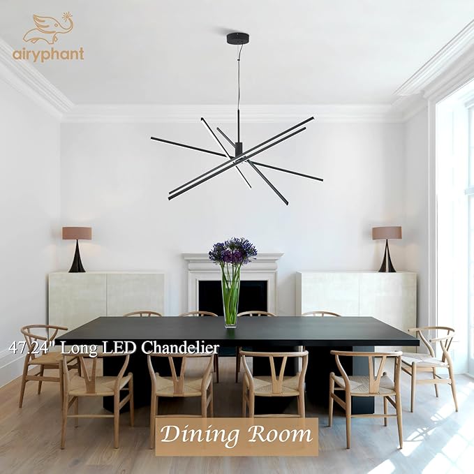 Modern 47-inch Big Chandelier for High Ceiling, Large Foyer Chandelier for Living Room Foyer Dining Room Ceiling Lighting Fixture for Staircase,85W