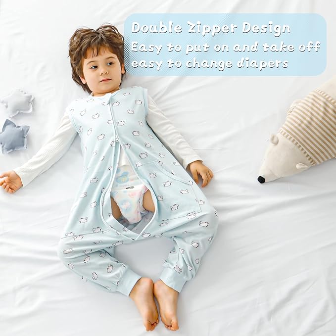 WONDAY Toddler Sleeping Sack, Sleep Sack 5t-7t, Sleep Sack Toddler Wearable Blanket, Toddler Baby Sleep Sacks with Feet, Sleeveless Soft Toddler Sleep Sack