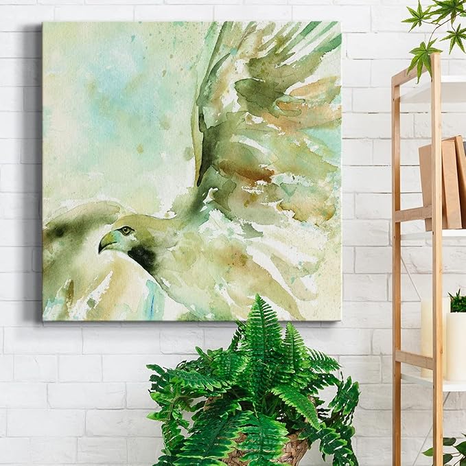 Colorful Animals Painting Wall Art on Canvas Modern Abstract Artwork, Taking Flight Wall Art, Ready to Hang, 40'' x 40''