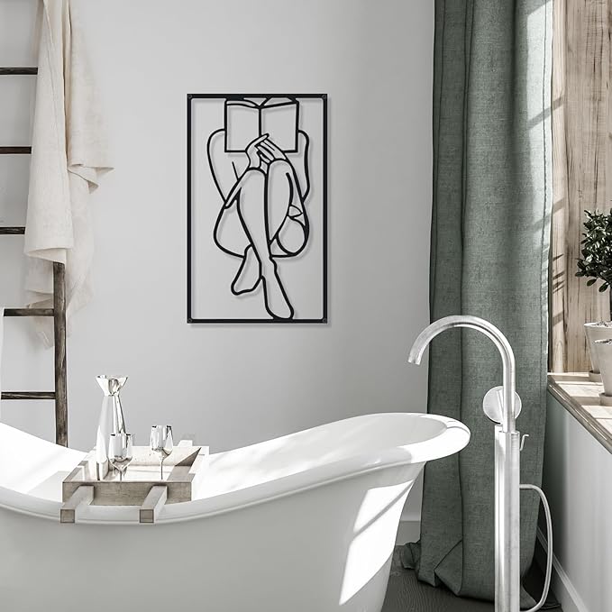 4 Pcs Metal Wall Art Decor Minimalist Abstract Woman Gold Wall Art Line Drawing metal line art Home Hanging Art Decor for Bedroom Kitchen Bathroom Living Room