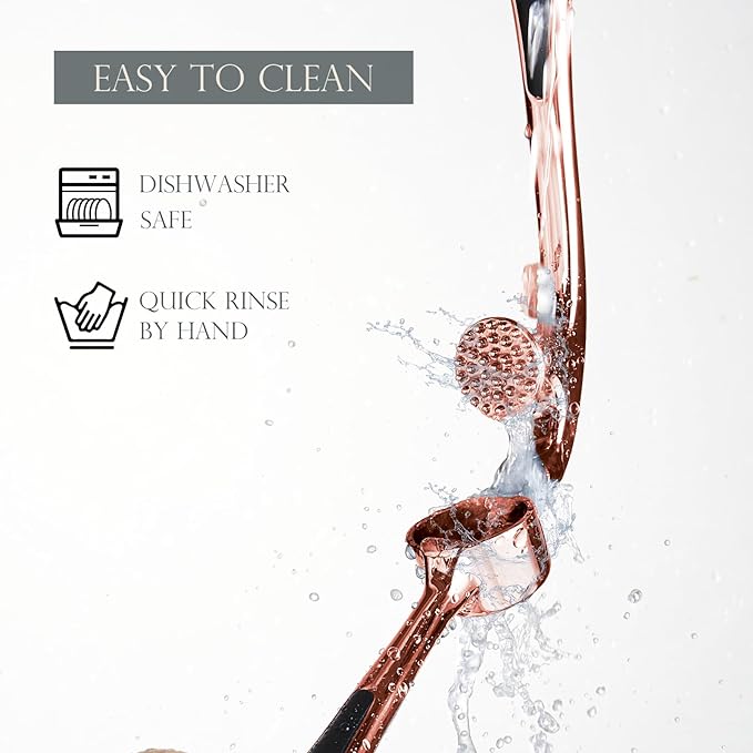 Premium Garlic Press, Professional Garlic Mincer, Easy to Squeeze and Clean, Rust Proof & Dishwasher Safe, Efficient Ginger Crusher - Rose Golden