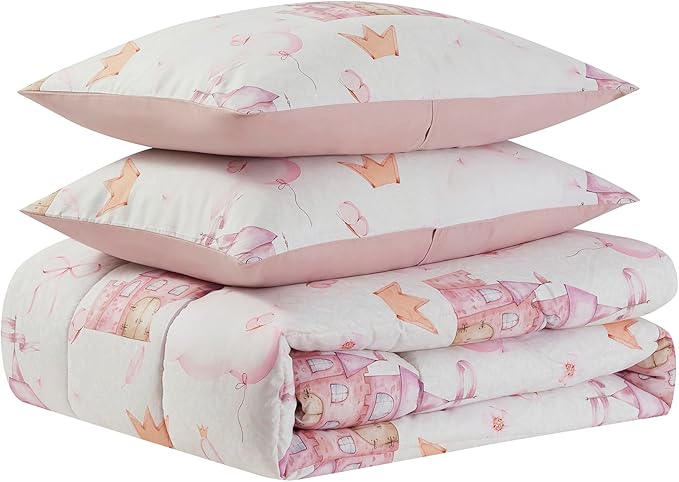 Kids Bedding Set Bed in a Bag for Boys and Girls Toddlers Printed Sheet Set and Comforter, Twin, Fairytale Princess