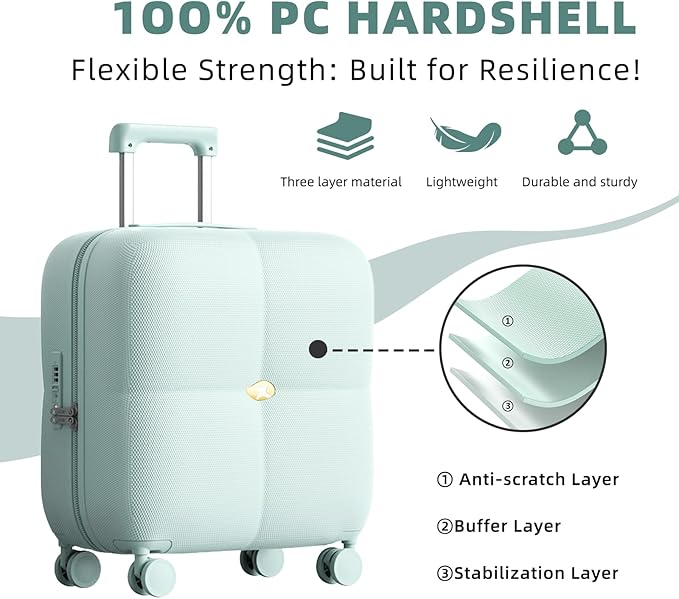 Wine Suitcase, 6 Bottle Wine Luggage, Durable Wine Travel Case, Fly With Wine Suitcase with TSA Lock, Versatile Wine Carrier with Removable Inserts and Silent Spinner WheelsïŒMintïŒ