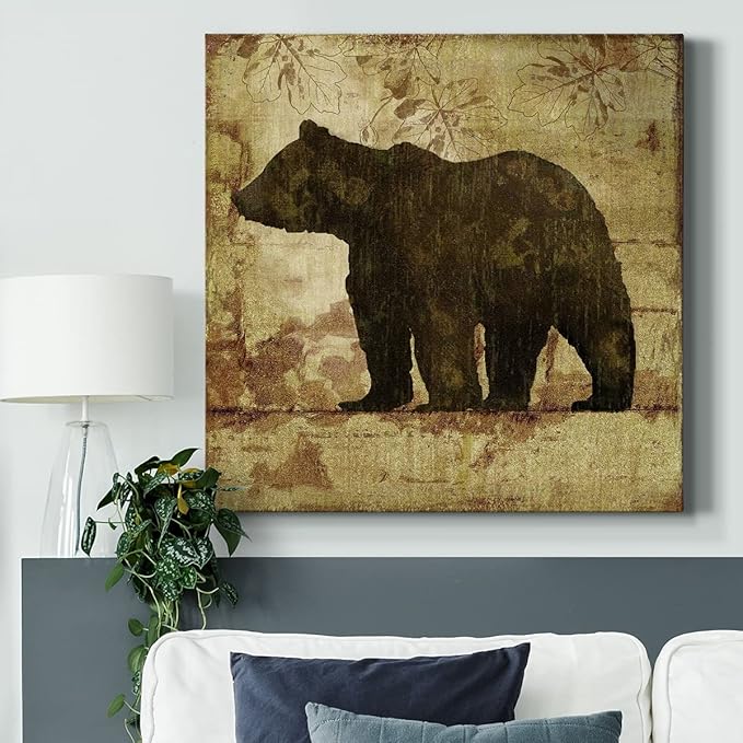 Canvas Prints Wall Art Animals Painting for Wall Décor, Country Bear Wall Art, Ready to Hang, 32'' x 32''