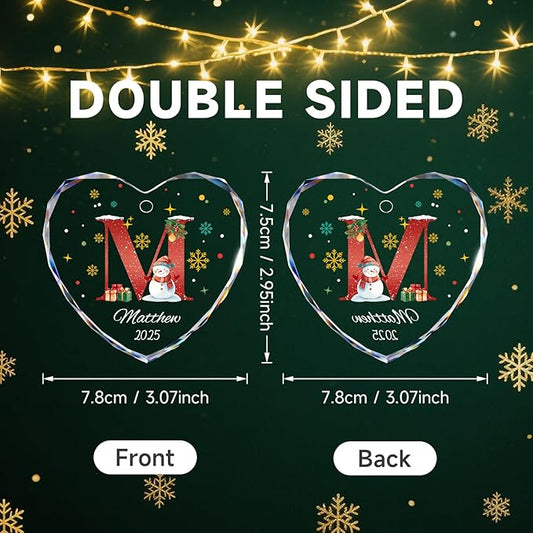 Personalized Christmas Ornaments with Names, Name Ornaments for Christmas Tree, Letter Custom Christmas Ornament for Kids and Adults, Stocking Name Tags