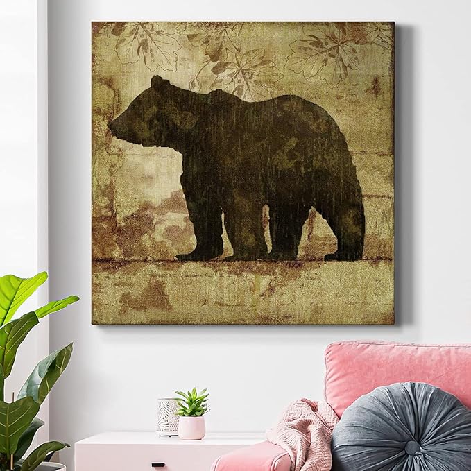 Canvas Prints Wall Art Animals Painting for Wall Décor, Country Bear Wall Art, Ready to Hang, 32'' x 32''