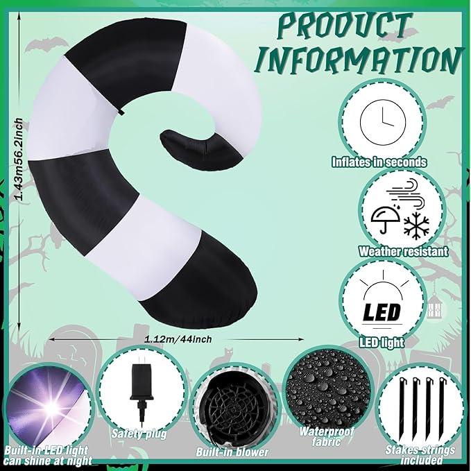 VIHOSE 4 FT Halloween Inflatables Outdoor Decorations Blow up Inflatable Sand Worm Built-in LED Lights for Halloween Balcony Home Holiday Party Lawn Patio Outside Event Prop