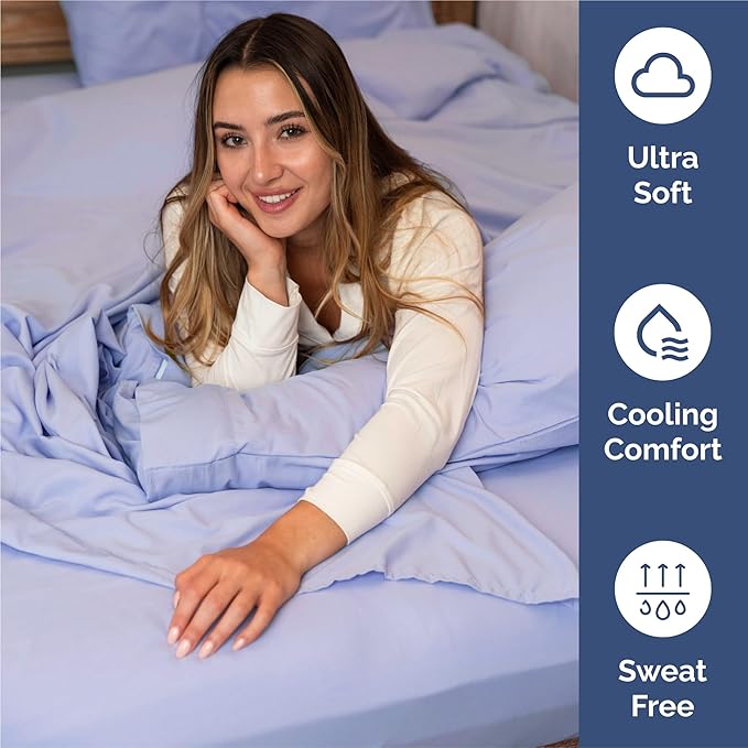 CGK Linens Full 6 Piece Sheet Set - Cooling Sheets for Hot Sleepers - Hotel Luxury Bedding Set with 8-16 Inch Deep Pockets - 1 Flat & 1 Fitted & 4 Pillowcases - Soft, Comfy and Wrinkle Free - Lavender