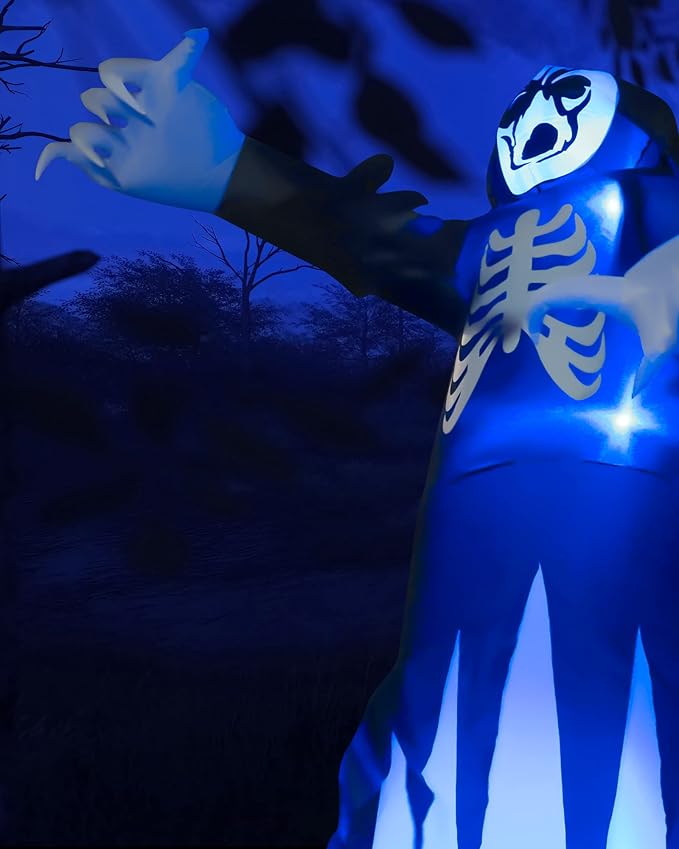 Toodour 12FT Halloween Inflatables Outdoor Decorations Ghost - Blow Up Yard Decorations for Halloween Party, Built-in Blue LED Lights, Super Tall Inflatable Ghost Decor for Outdoor Garden