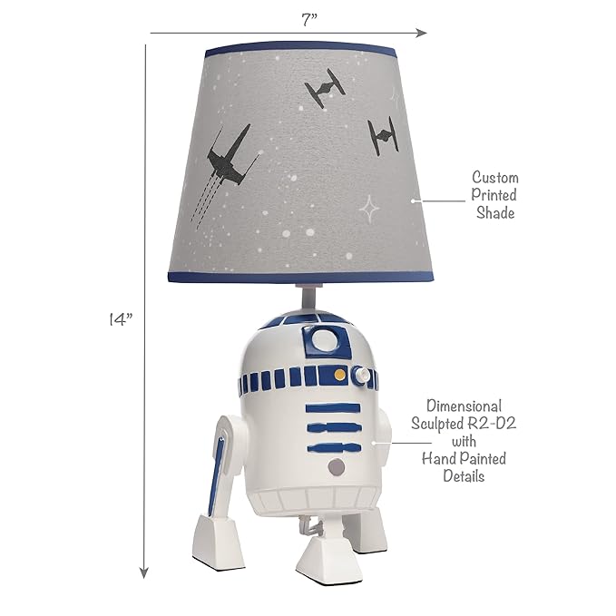 Lambs & Ivy Star Wars Classic Hand Painted R2-D2 Lamp with Shade & Bulb