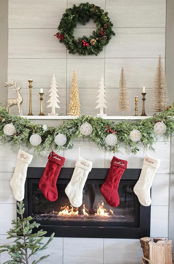 12pcs White Christmas Ornaments Balls 3.14 inch Glitter Hanging Christmas Tree Ornaments Set for Christmas Decorations Hand Painted Shatterproof Christmas Baubles for Xmas Holiday Party Decor
