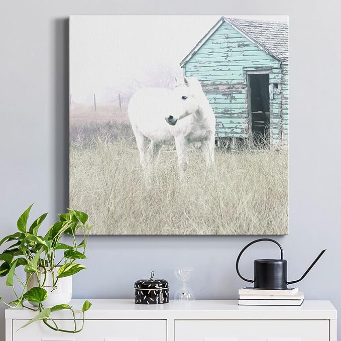 Canvas Prints Wall Art Animals Painting for Wall Décor, High Key Horse I Wall Art, Ready to Hang, 32'' x 32''
