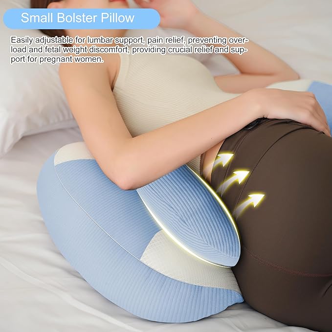 Pregnancy Pillow for Pregnant Women, Soft Pregnancy Body Pillow, Maternity Pillow Used to Support and Relieve Pain or discomfort in The Waist, Abdomen and Buttocks, Adjustable (Blue)