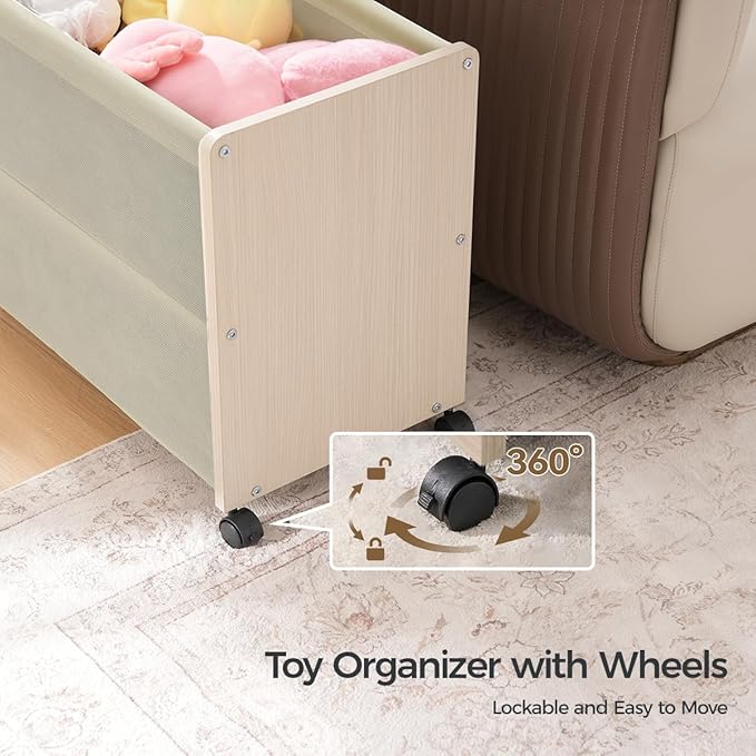 Toy Box, Toy Chest, Toy Box for Living Room, Kids Toys Storage Decorative, with Metal Frame, White, Patented Design