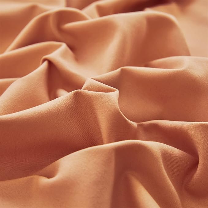 Wellboo Peach Comforter Sets Full Pink Orange Bedding Comforters Solid Grapefruit Color Bedding Cotton Women Girls Light Orange Quilts Modern Minimalist Peach Comforters Plain Coral Pink Bed Luxury