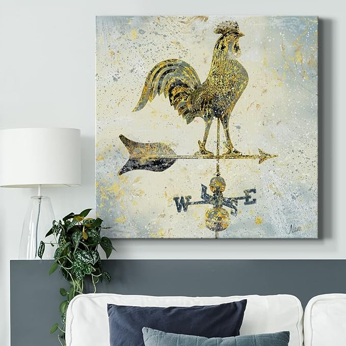Canvas Prints Wall Art Animals Painting for Wall Décor, Americana Rooster Wall Art, Ready to Hang, 32'' x 32''