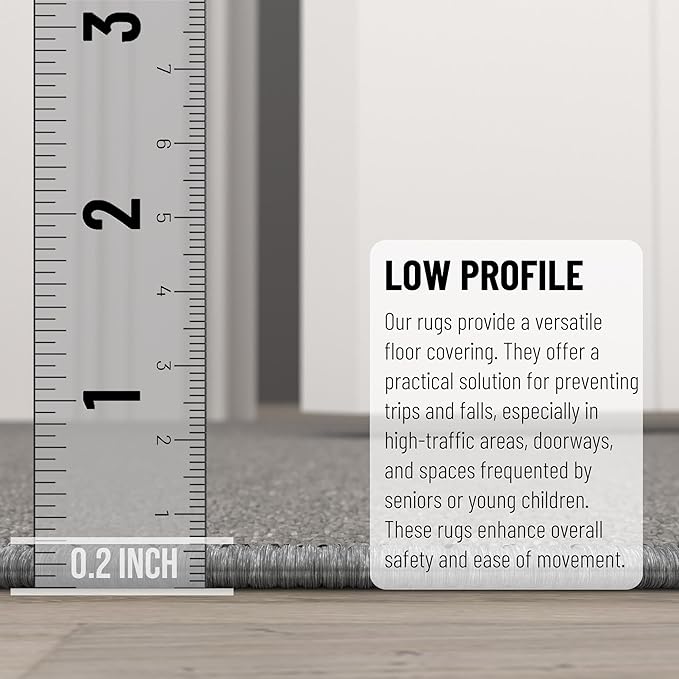 Machine Washable Modern Solid Design Non-Slip Rubberback 3x10 Traditional Runner Rug for Hallway, Kitchen, Bedroom, Living Room, 2'7" x 9'10", Gray