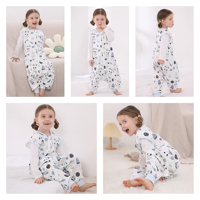 WONDAY Baby Sleep Sack, Sleep Sack 12-24 Months, Sleep Sack Baby Wearable Blanket, Toddler Baby Sleep Sack with Feet, Sleeveless Breathable Sleep Sacks for Baby Boys or Girls