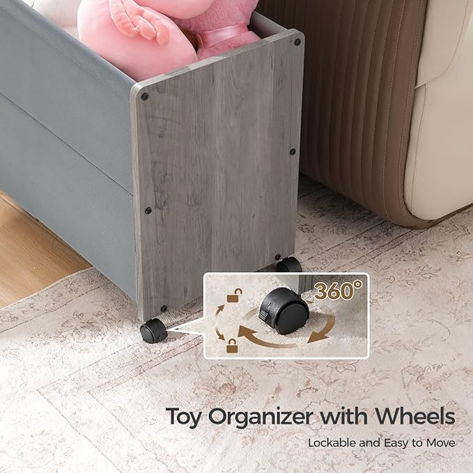 Toy Box, Toy Chest, Toy Box for Living Room, Kids Toys Storage Decorative, with Metal Frame, Grey, Patented Design
