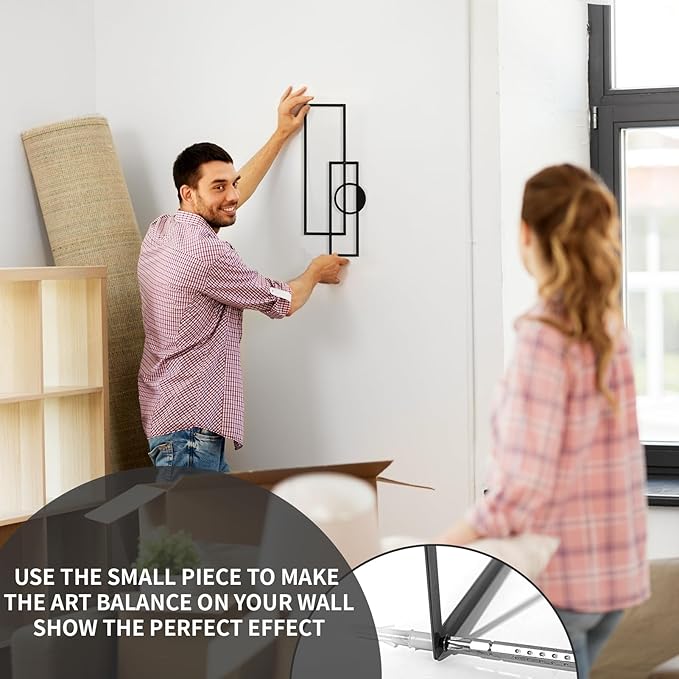 Art3d Black Metal Wall Art, 4 Pieces Abstract Wall Decor for Living Room, Dining Room, 3D Textured Metal Wall Sculptures, Minimalist Wall Art Style