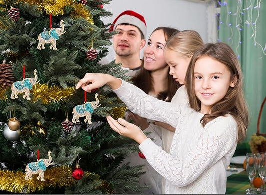 WhatSign Blue Elephant Christmas Ornament - Metal Ornament for Christmas Tree Friendship Sisterhood Decorations Hanging Ornament Keepsake Gifts for Kids Girls