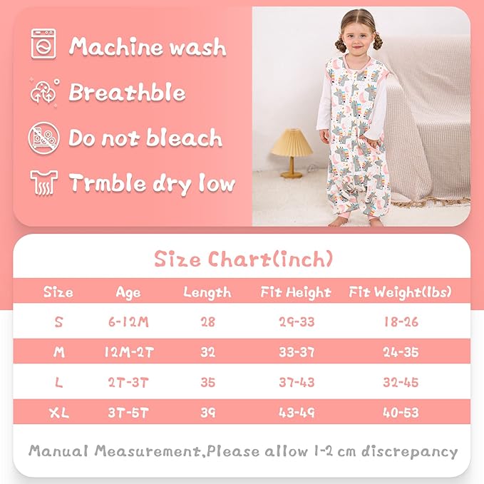 WONDAY Baby Toddler Sleep Sack, Sleep Sack 3t-5t, Sleep Sack Baby Wearable Blanket, Baby Sleep Sacks with Feet, Sleeveless Soft Sleep Sacks for Baby Boys or Girls