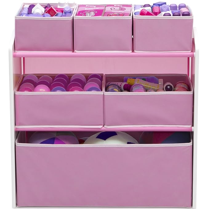 Delta Children 4-Piece Toddler Playroom Set, Pink/White