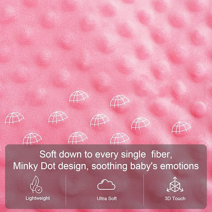 Baby Blanket for Boys Girls (Cloud Printed, 30"x40") with Double Layer Dotted Backing Soft Plush Minky Blanket for Toddlers Newborn