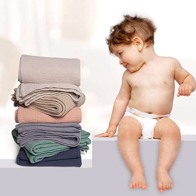 Lulu moon Muslin Quilt Blanket, Crib Blanket for Baby and Toddler,47x47 Inches(Lotus Leaf)