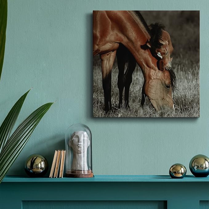 Canvas Wall Art Animals Theme for Home Décor, Unbroken Bond Wall Art, Ready to Hang, 16'' x 16''