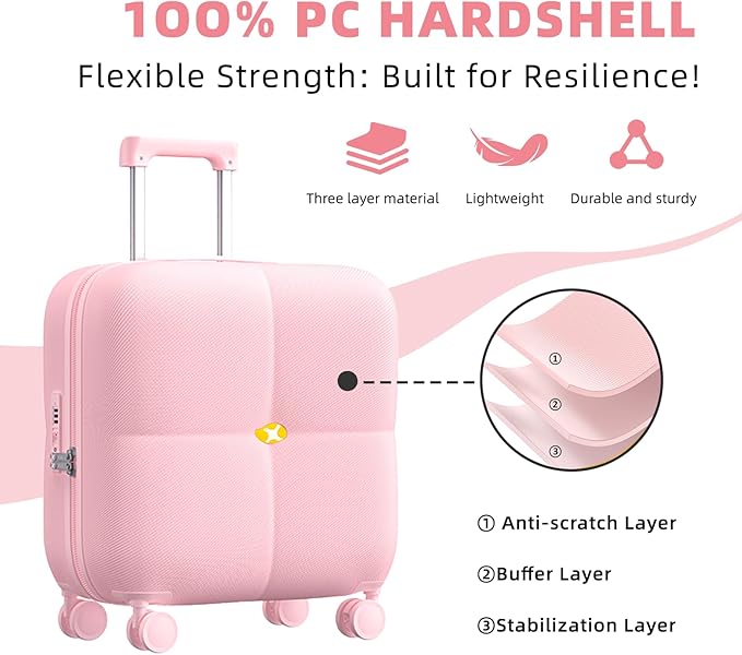 Wine Suitcase, 6 Bottle Wine Luggage, Durable Wine Travel Case, Fly With Wine Suitcase with TSA Lock, Versatile Wine Carrier with Removable Inserts and Silent Spinner WheelsïŒPinkïŒ