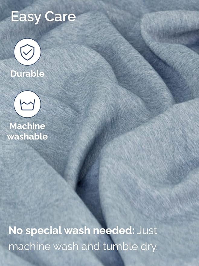 Extra Deep Full Sheet Set - 6 Piece Breathable and Cooling Sheets - Hotel Luxury Bed Sheets Set - Easy Fit - Soft, Wrinkle Free and Comfy Sheets Set - Heathered Blue Sheet Set with Extra Deep Pockets