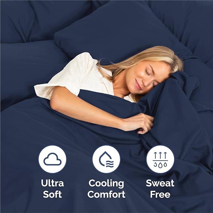 CGK Linens Split King 7 Piece Sheet Set - Cooling Sheets for Hot Sleepers - Hotel Luxury Bedding Set with 8-16 Inch Deep Pockets - 1 Flat & 2 Fitted & 4 Pillowcases - Soft & Wrinkle Free - Split King